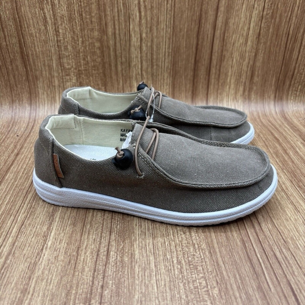 Corkys Kayak Boat Shoes Women Size 7 Khaki Taupe New Slip On‎ Canvas Loafers